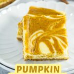 Pumpkin cheesecake bars pin