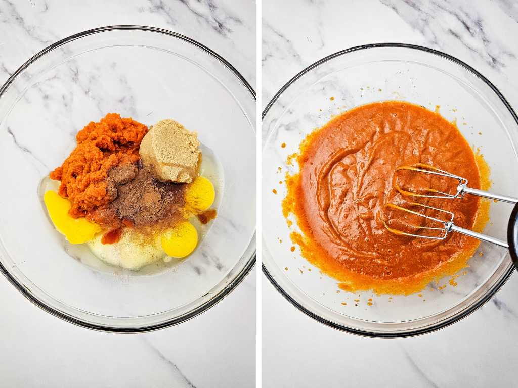 Pumpkin custard pie process 2