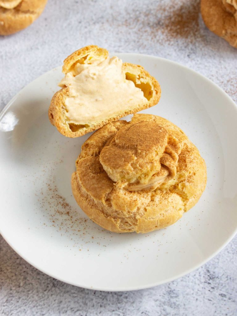 Pumpkin filled cream puffs