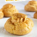 Pumpkin filled cream puffs pin