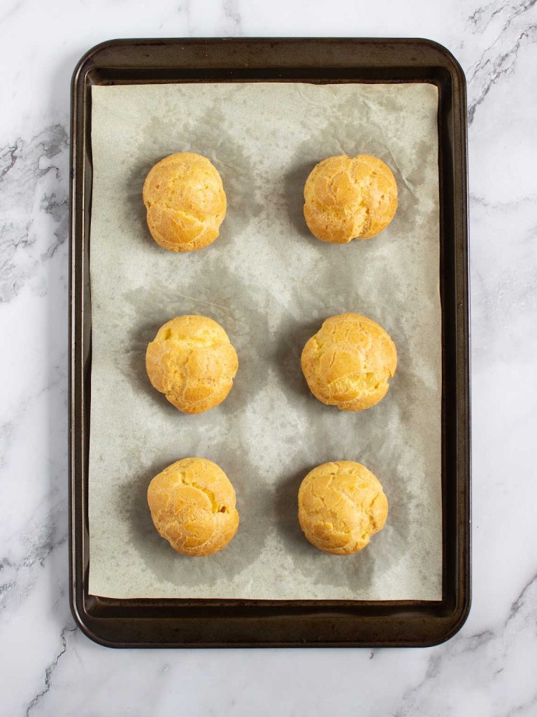 Pumpkin filled cream puffs process 6