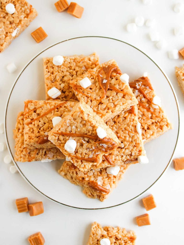 Salted caramel rice krispie treats