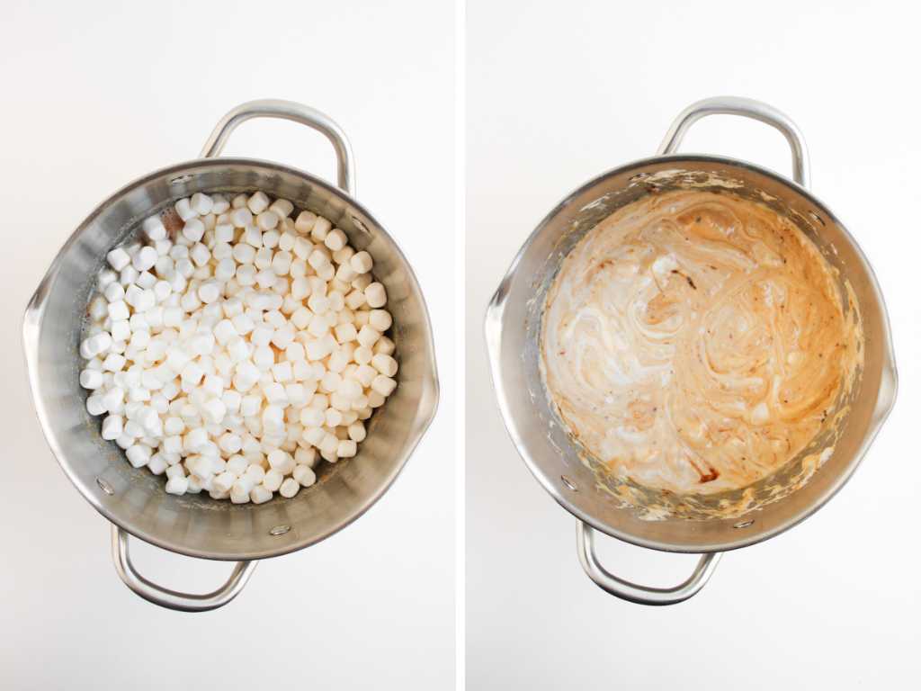 Salted caramel rice krispie treats process 4