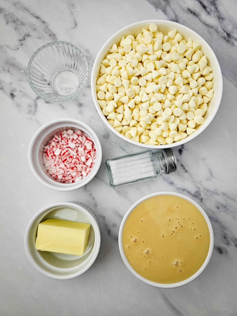 Candy cane fudge ingredients