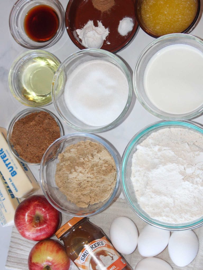 Caramel apple upside down bundt cake ingredients