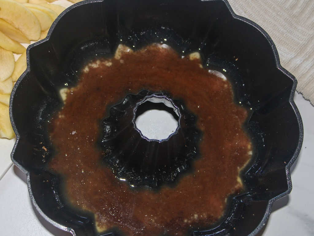 Caramel apple upside down bundt cake process 2