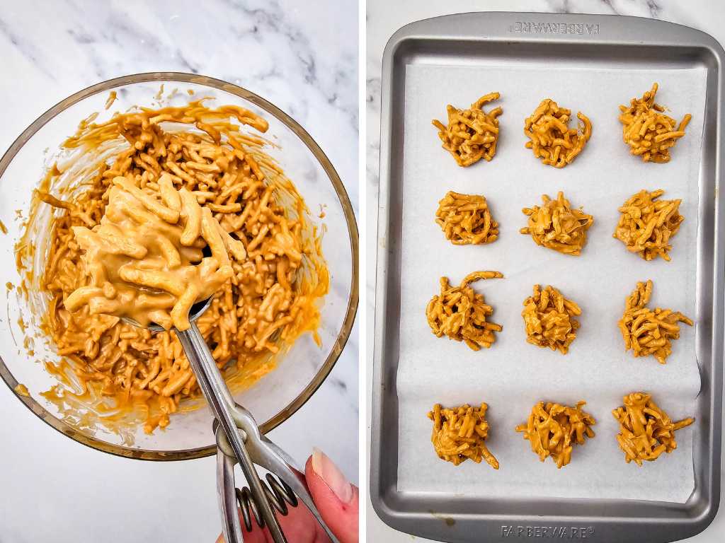 Christmas haystack cookies process 4