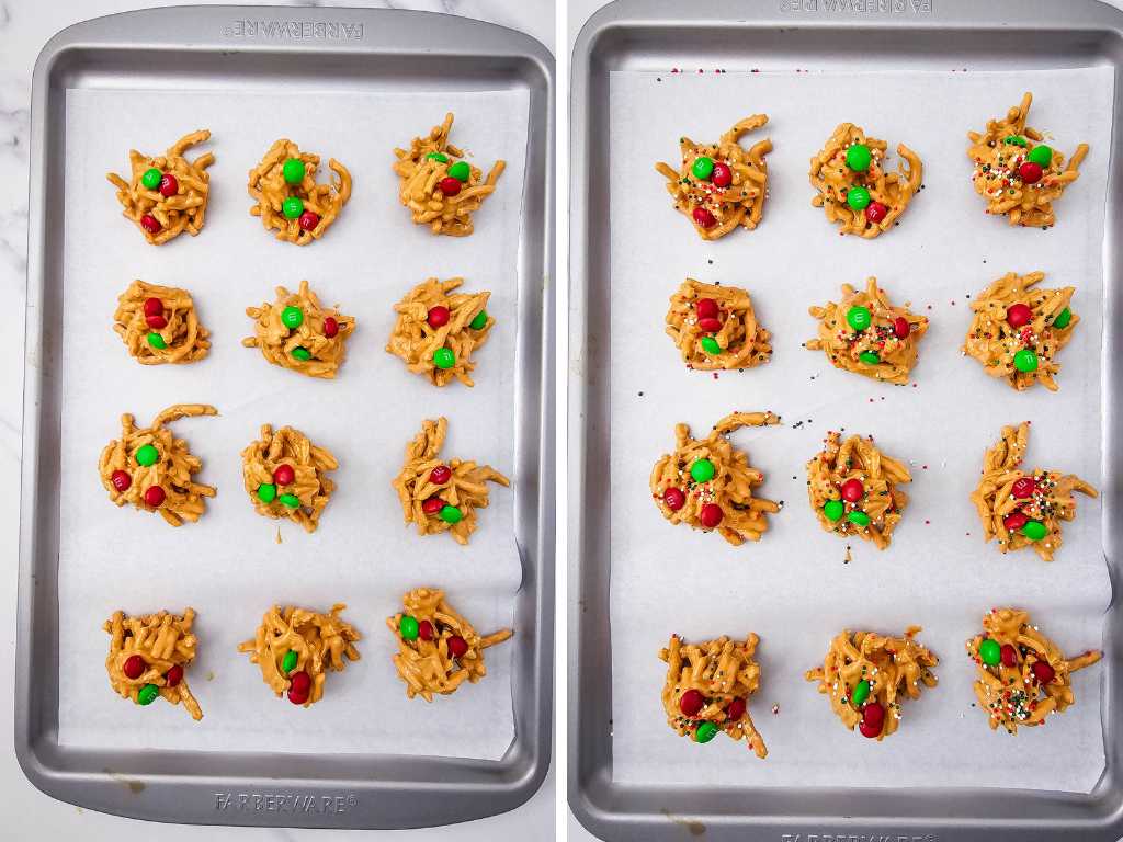 Christmas haystack cookies process 5