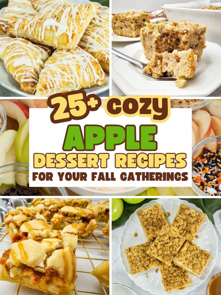 Collage of cozy apple dessert recipes