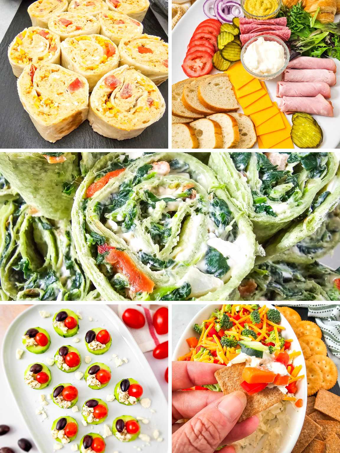 Collage of a variety of make ahead appetizers