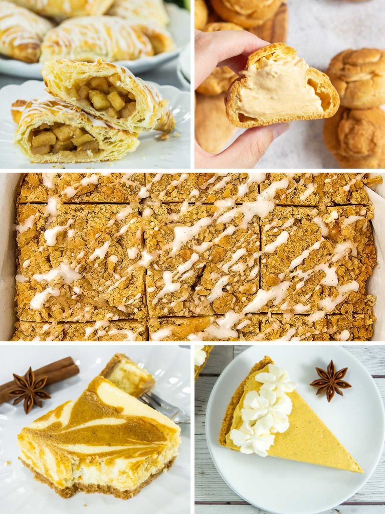 Collage of a variety of Friendsgiving dessert ideas