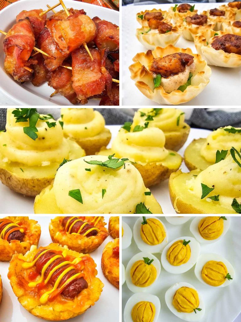 Collage of a variety of Friendsgiving food ideas