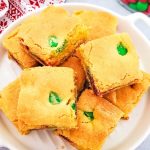 Holiday M&Ms cake mix cookie bars