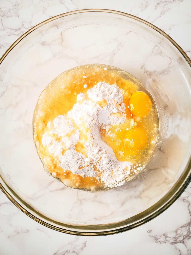 Holiday M&Ms cake mix cookie bars process 3