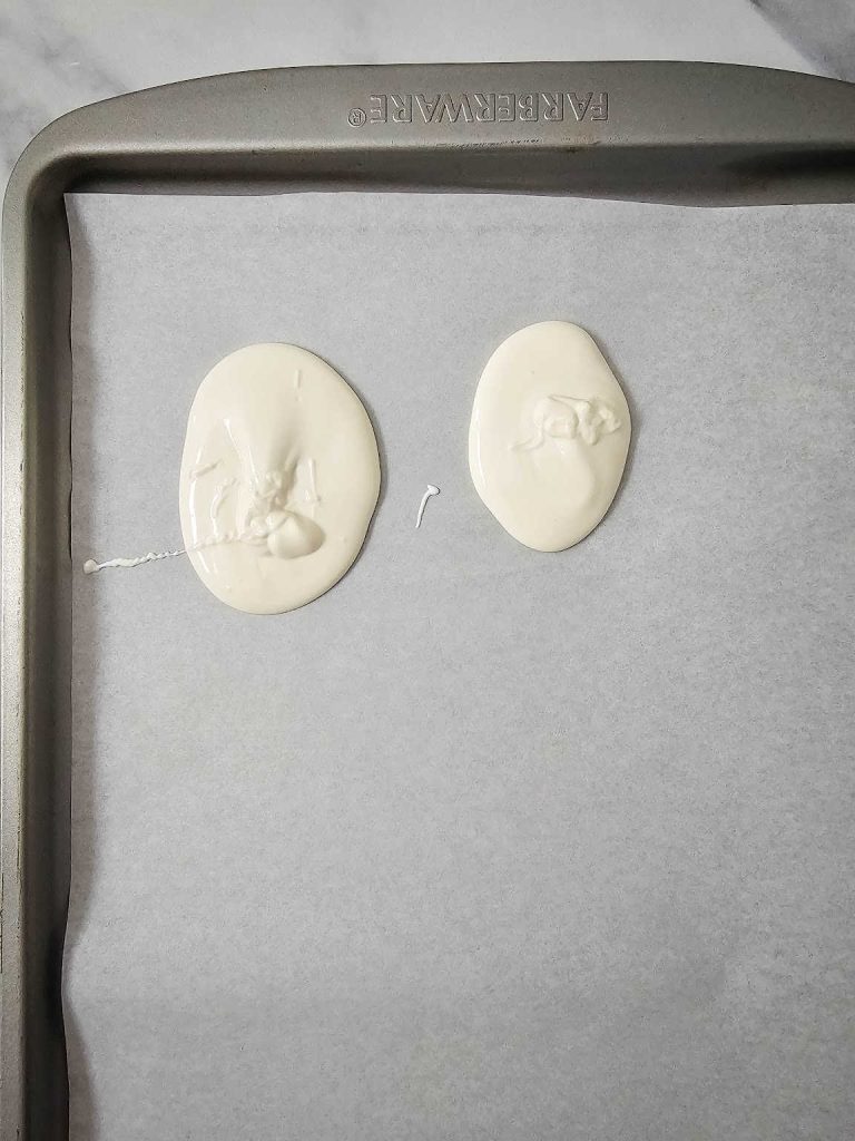 Melted snowman chocolate bark process 4