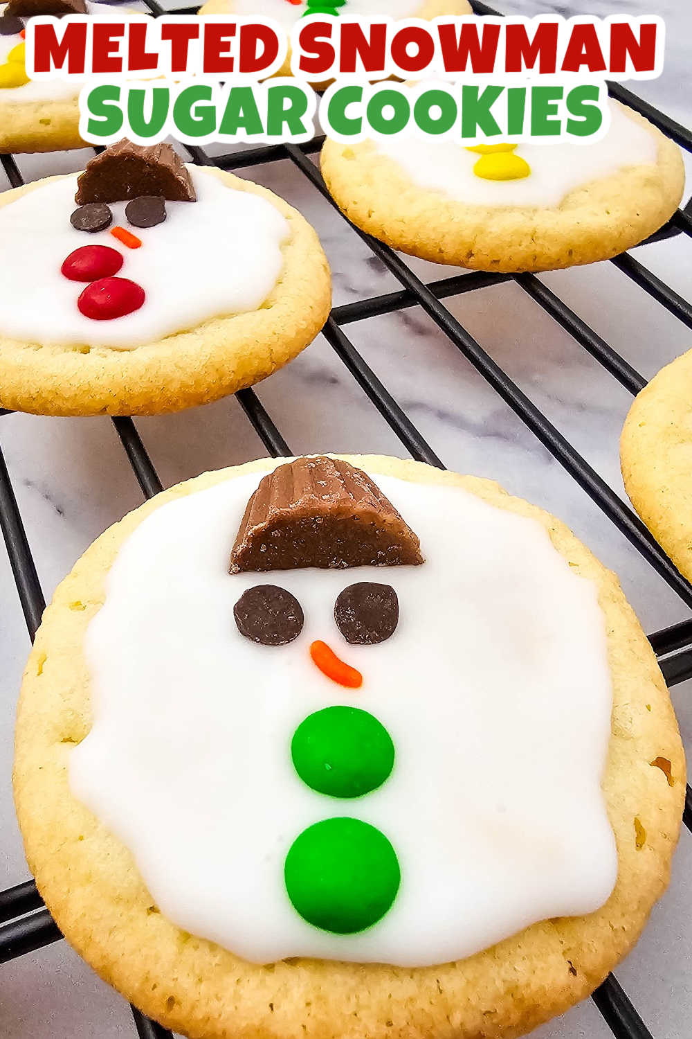 Melted Snowman Sugar Cookies - Easy Christmas Cookie Recipe