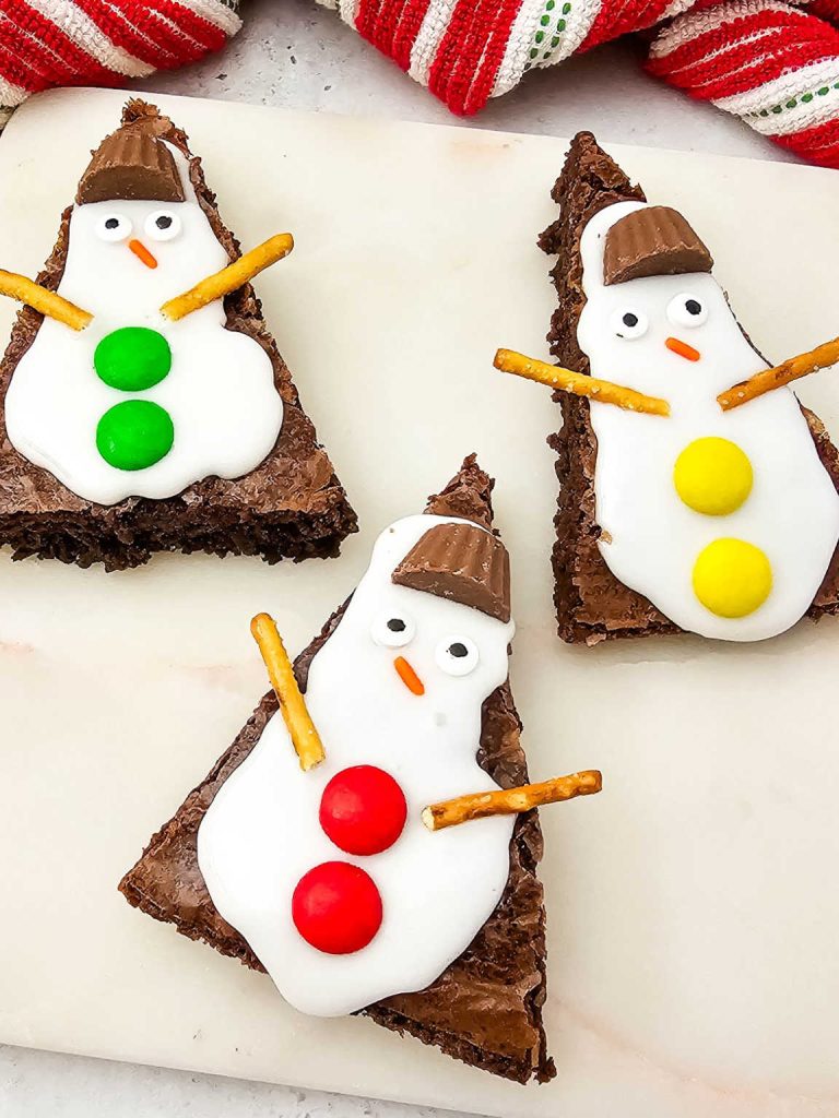 Snowman brownies