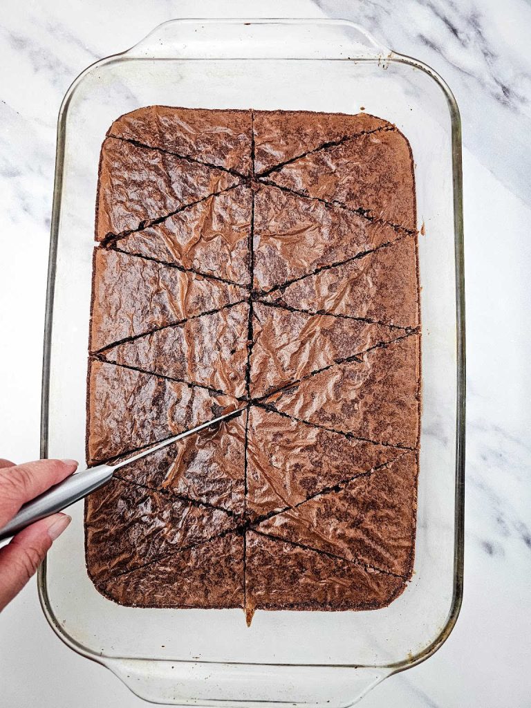 Snowman brownies process 1