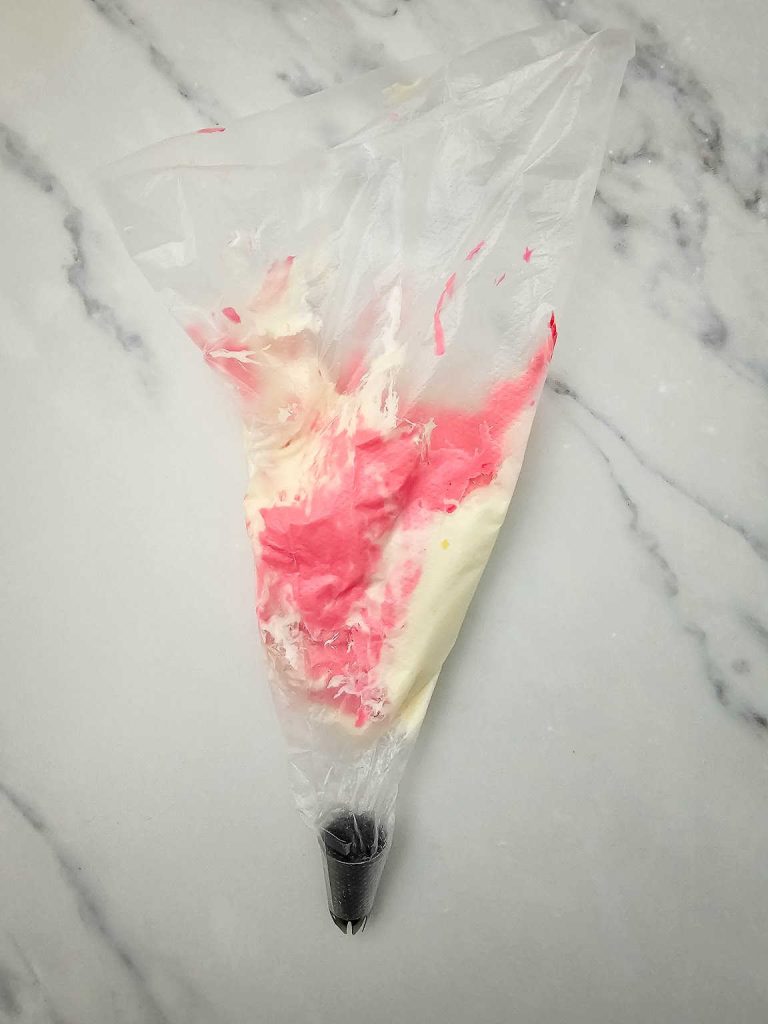 Candy cane swirl cupcakes process 10