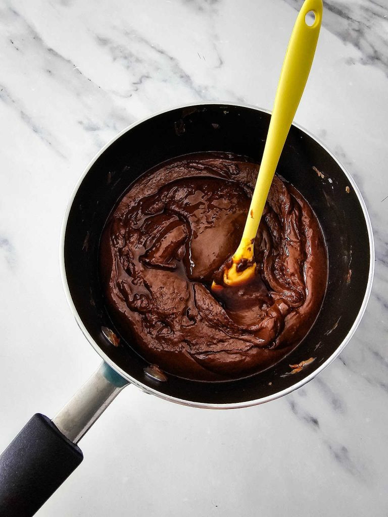 Chocolate caramel fudge process 3