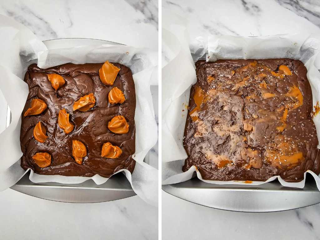 Chocolate caramel fudge process 5