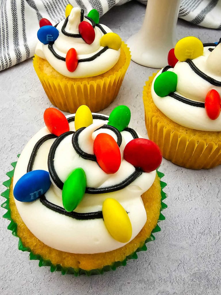 Christmas light cupcakes