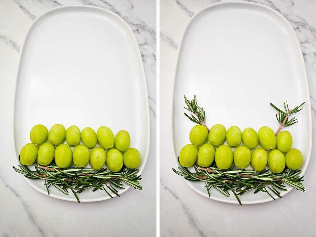 Christmas tree fruit platter process 3