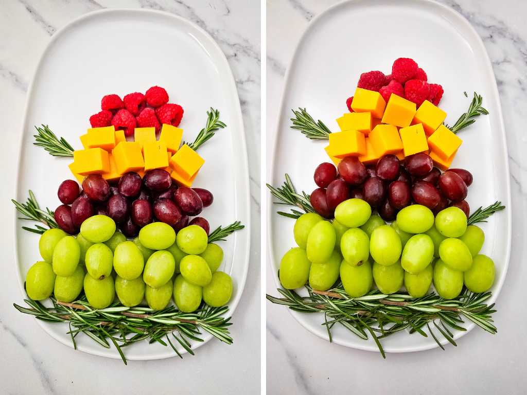 Christmas tree fruit platter process 6