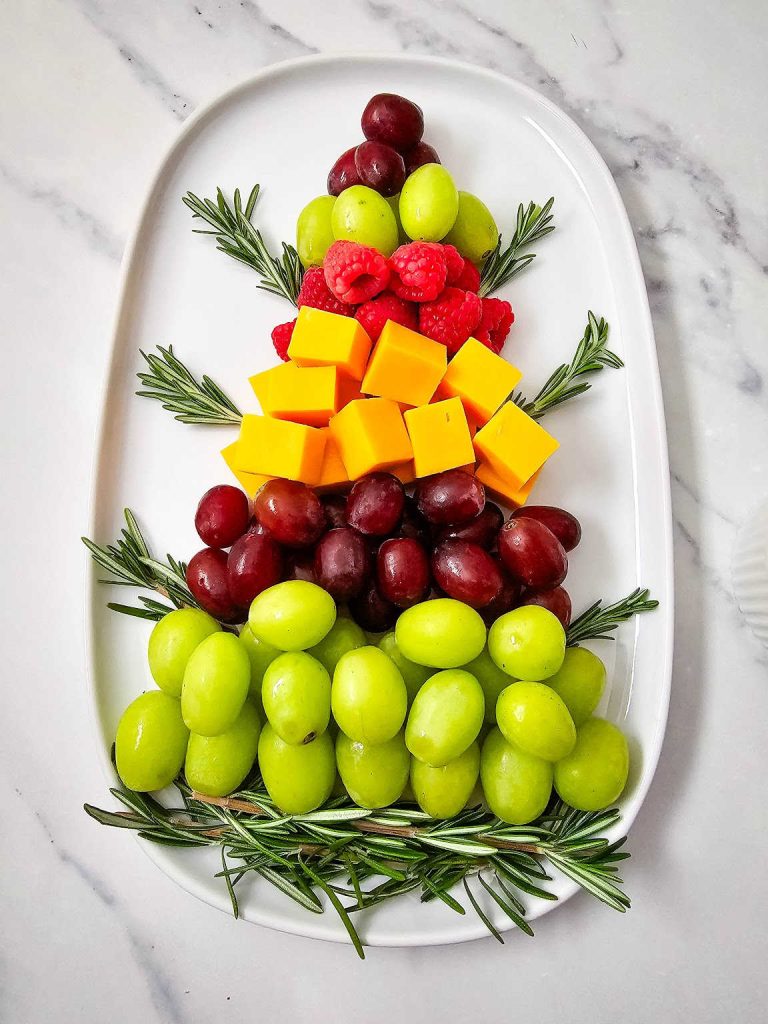 Christmas tree fruit platter process 7