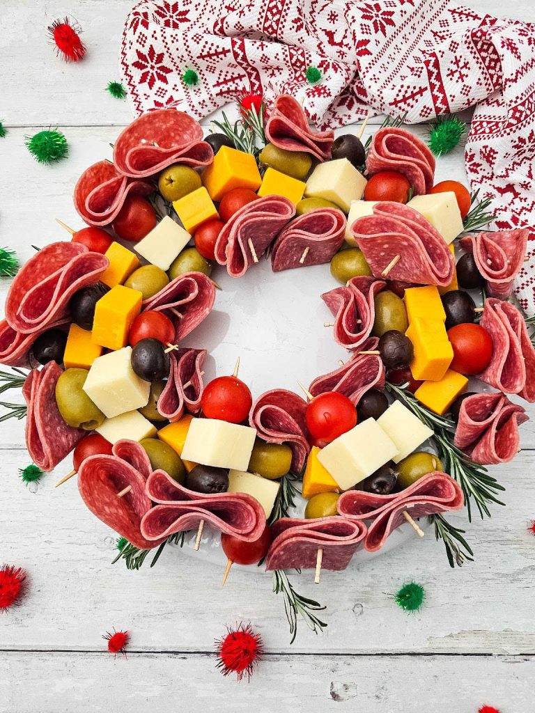 Christmas wreath charcuterie board