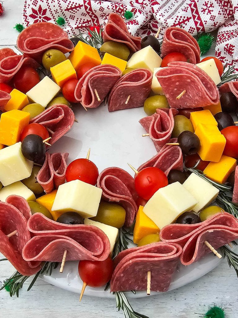 Christmas wreath charcuterie board
