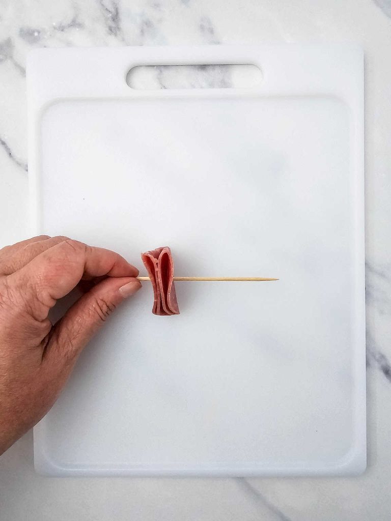 Christmas wreath charcuterie board process 3