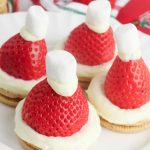 Santa hat mini cheesecakes
