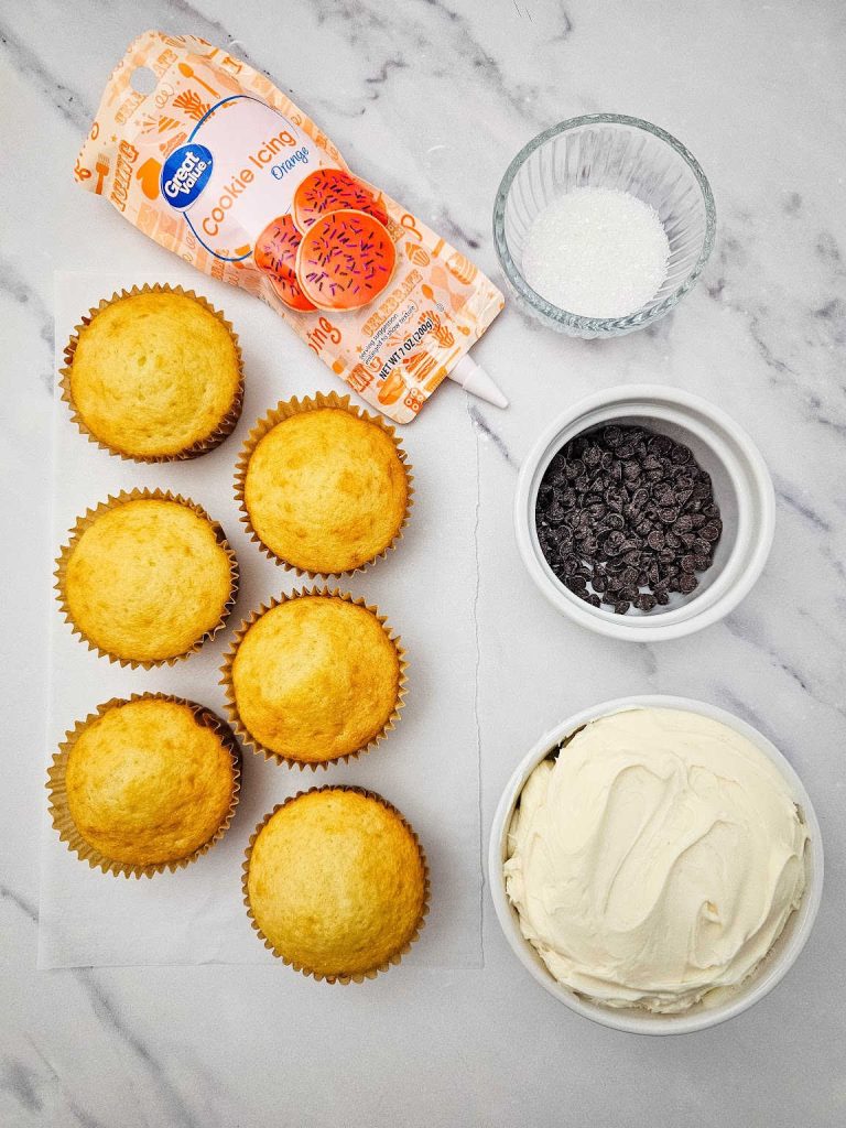 Snowman face cupcakes ingredients