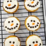 Snowman face cupcakes pin