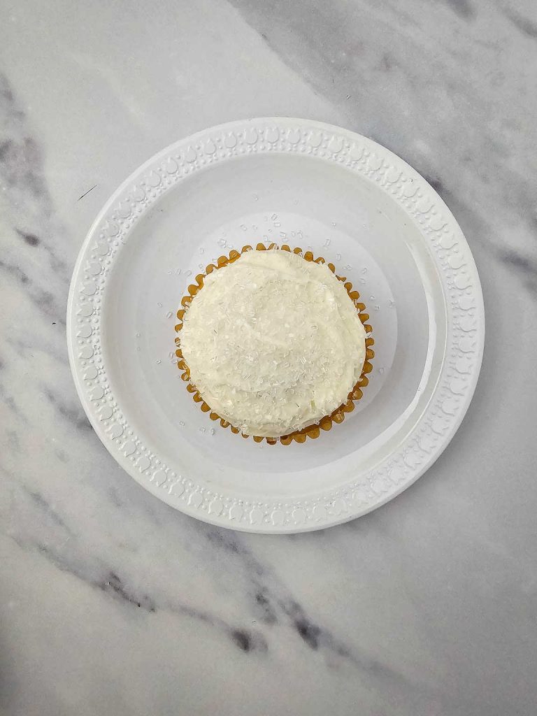 Snowman face cupcakes process 2