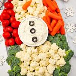 Snowman veggie platter