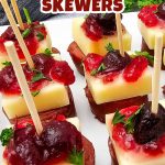 Cranberry cheese sausage skewers pin