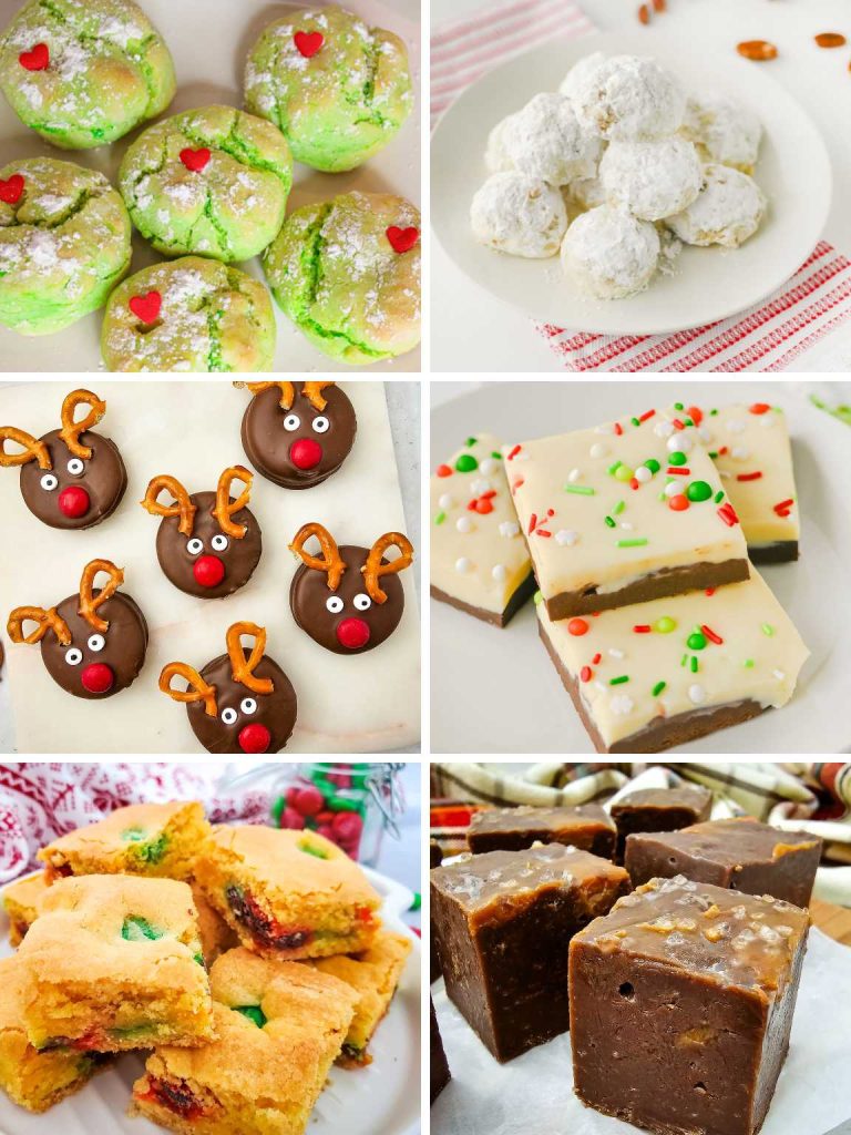 Collage of a variety easy Christmas treats for gifts