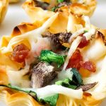 Mushroom spinach phyllo cups