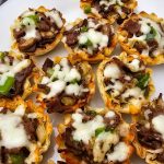 Phyllo Philly cheesesteak bites