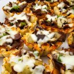 Phyllo Philly cheesesteak bites pin