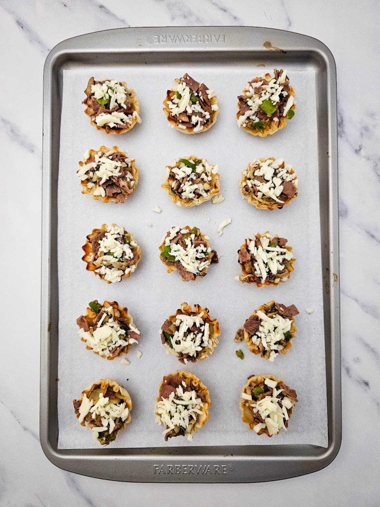 Phyllo Philly cheesesteak bites process 6