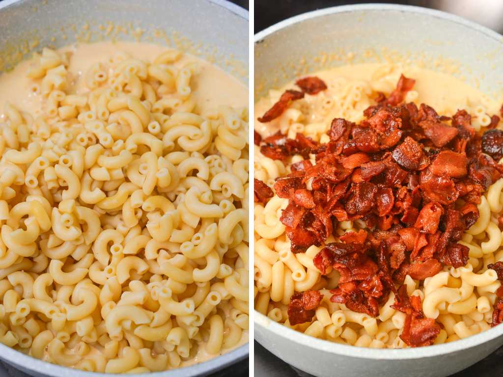 Baked bacon mac and cheese process 8