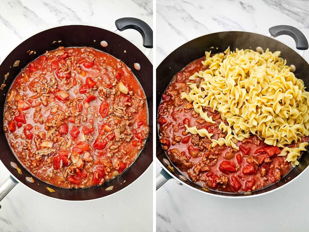 Beef noodle casserole process 6