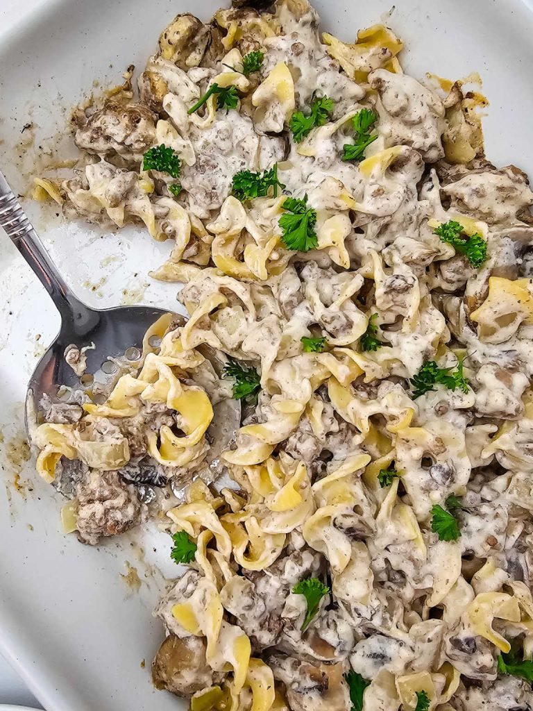 Beef stroganoff casserole