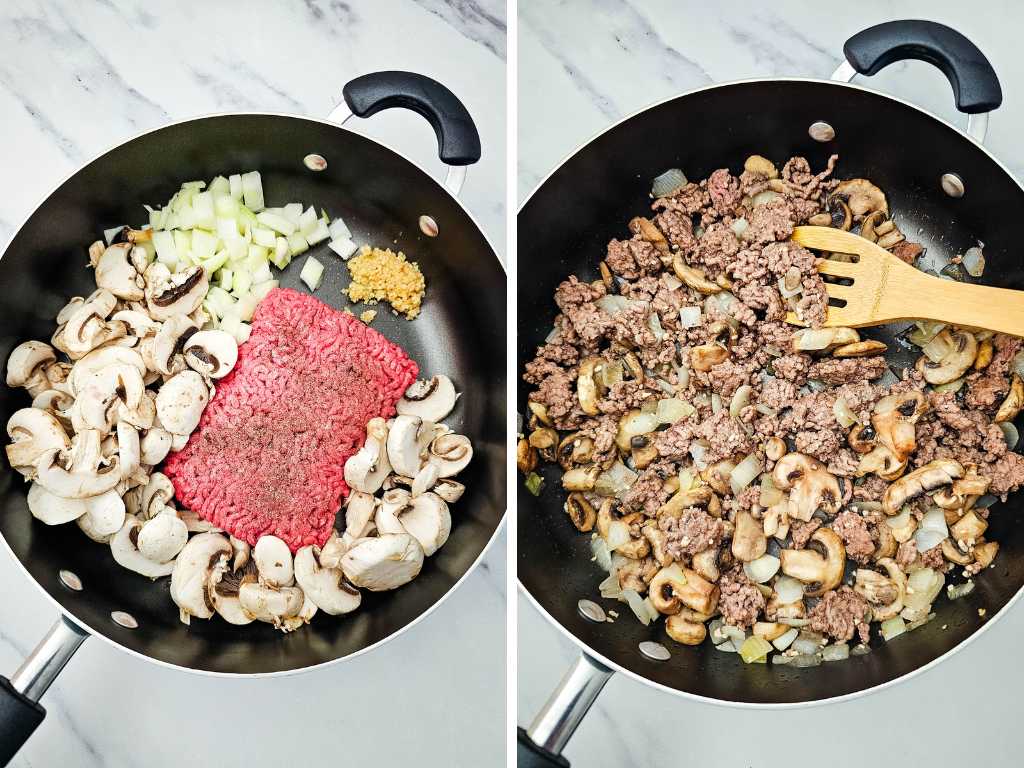 Beef stroganoff casserole process 3