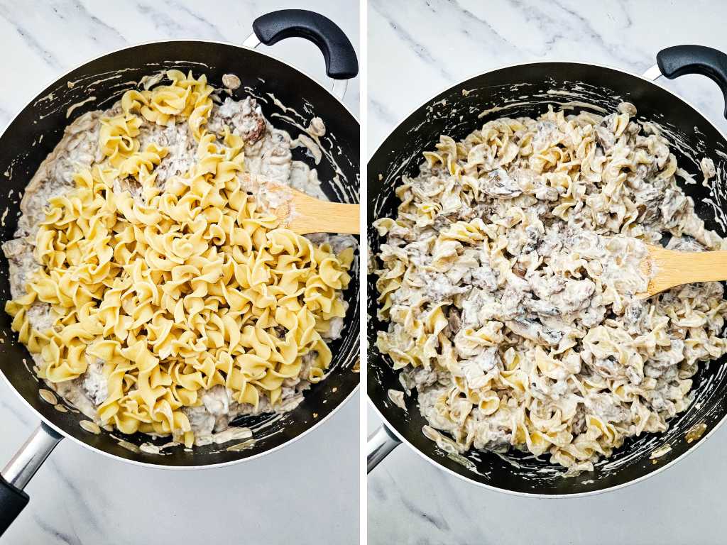 Beef stroganoff casserole process 6