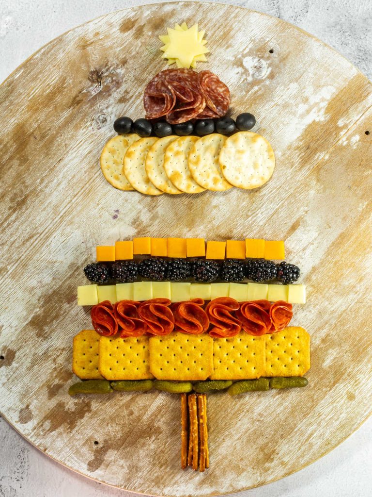 Christmas tree charcuterie board process 3