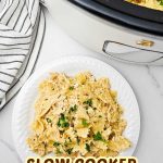 Crockpot garlic parmesan chicken pasta pin